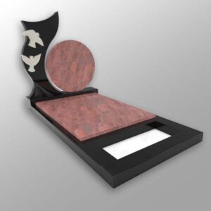 Pilaar met een ronde schijf op een sokkel met banden
