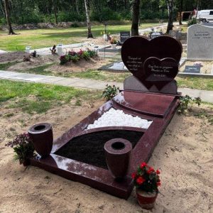 Kopsteen dubbel hart Ruby Red