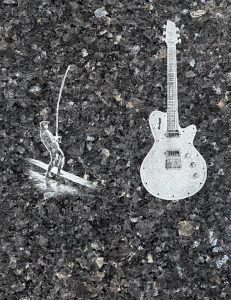 Gravure visser en Gitaar